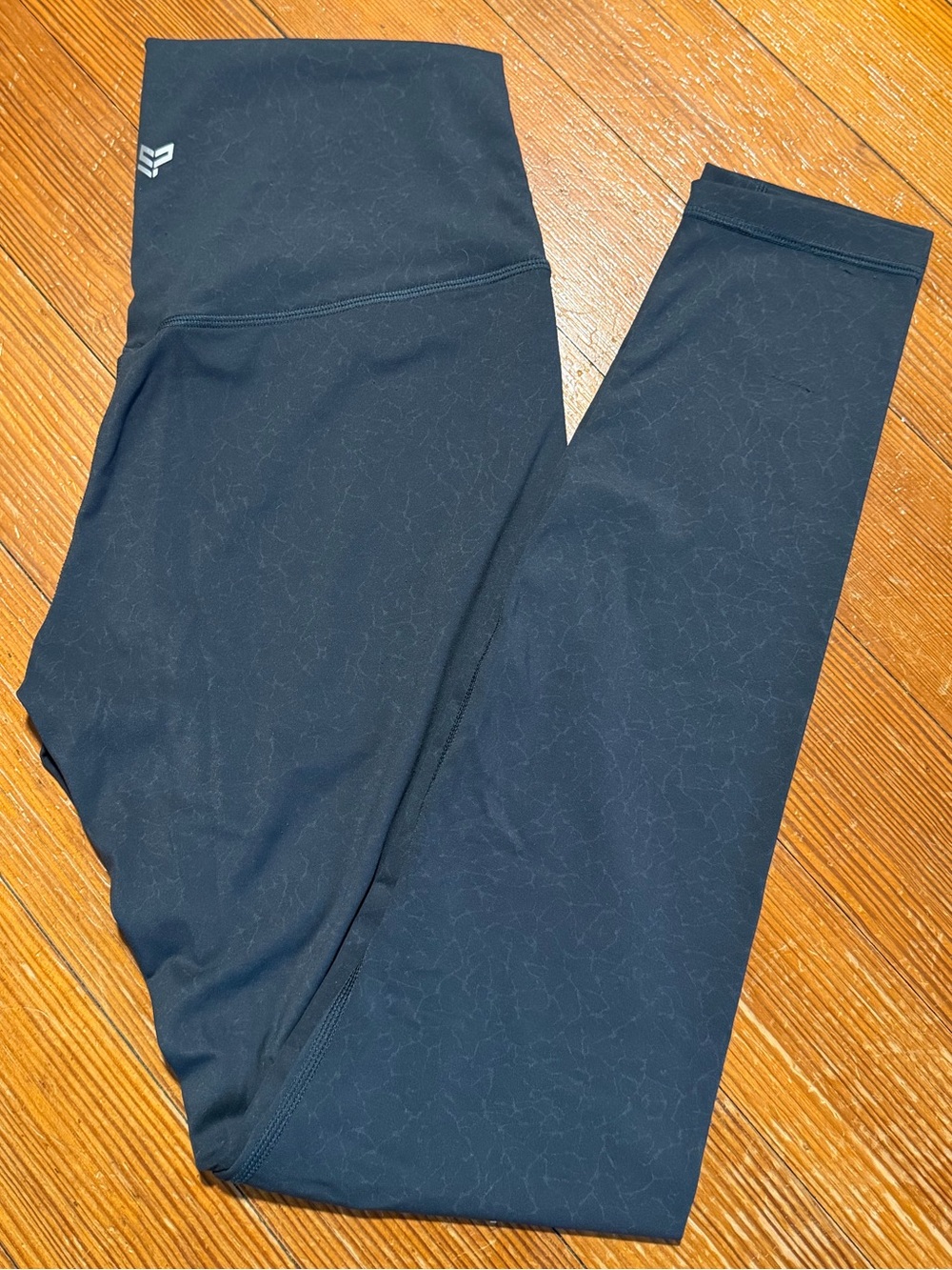 SP Athletic Charcoal Crackle High-Waisted Leggings - Medium